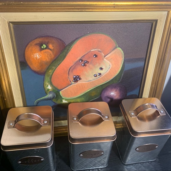 Coffee sugar and tea rose gold and silver kitchen canister ☕️ - Picture 9 of 14